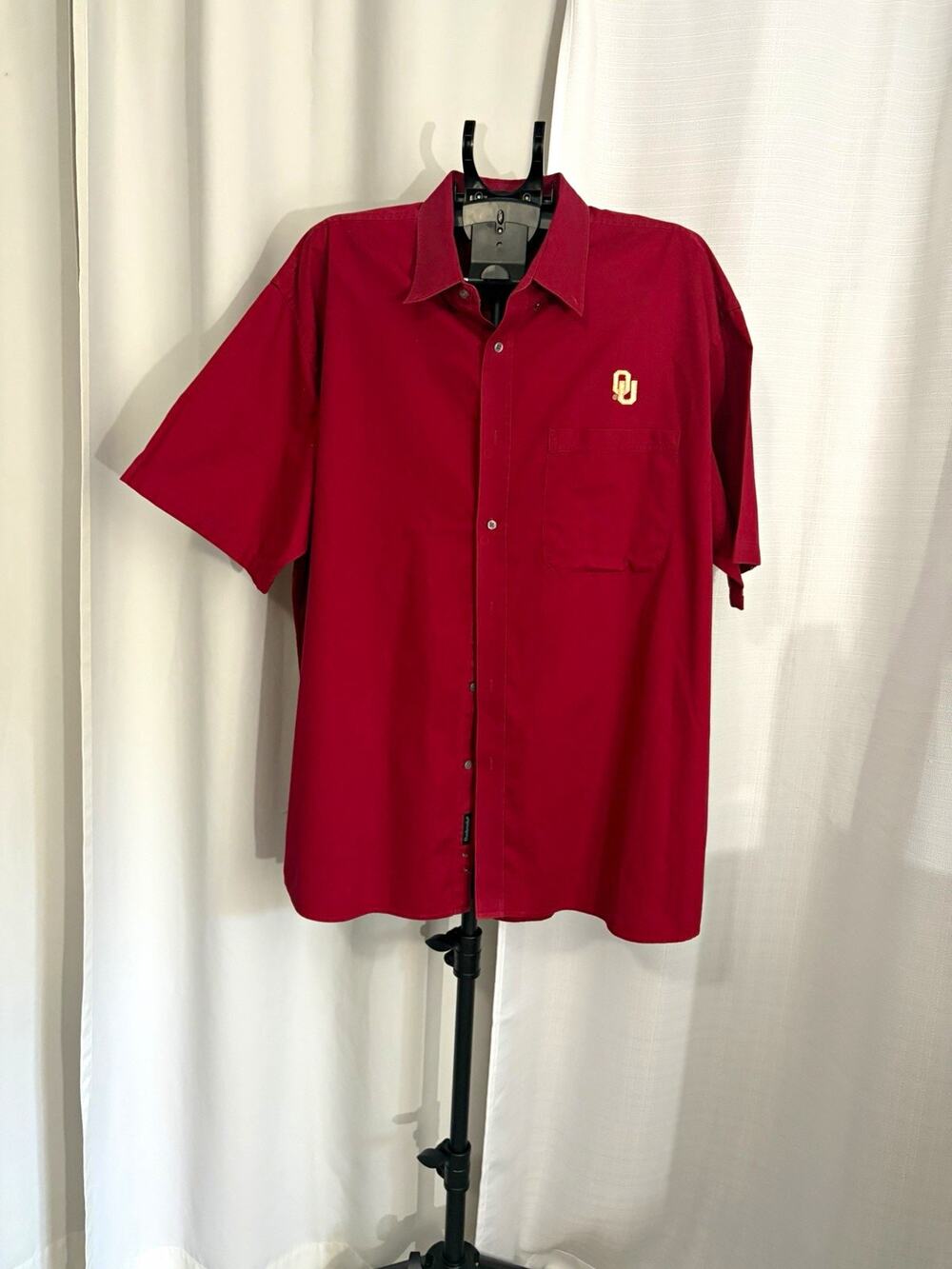 Dunbrooke Men's 4XL Red Wrinkle Resistant Short Sleeve Button-Up Collar #0166